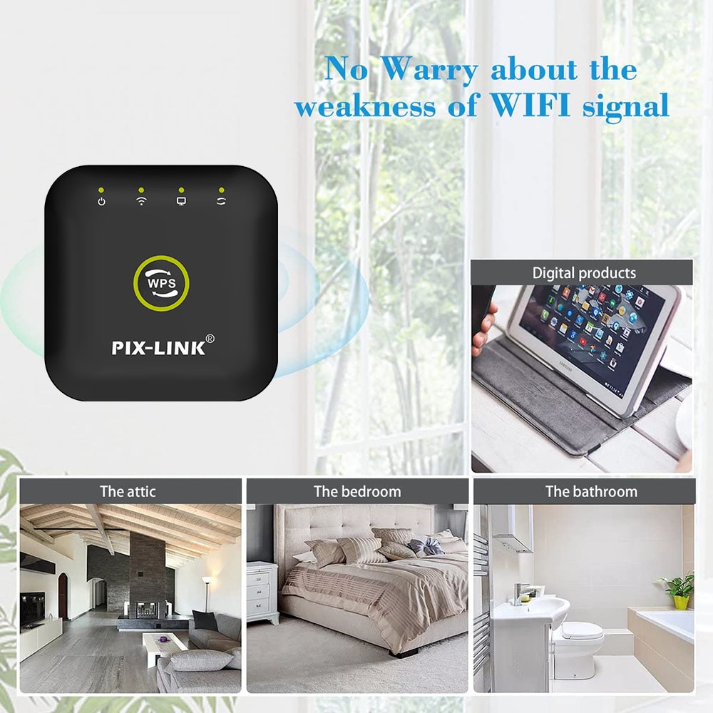 Wifi Range Extender 300Mbps Wireless Router Repeater Super Signal Booster 2.4GHz Amplifier Access Point Mode WPS LAN Port WR23