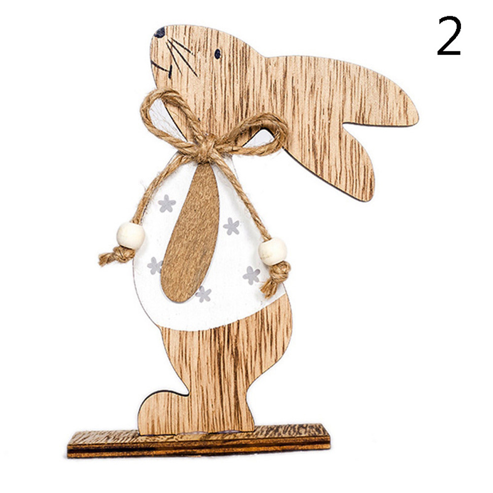 1/3 Pcs Pasen Konijn Houten Decoratie Diy Hout Opknoping Ambachten Schattige Bunny Pasen Ornamenten Feestartikelen Hout Ambachten: Style 6-1pc