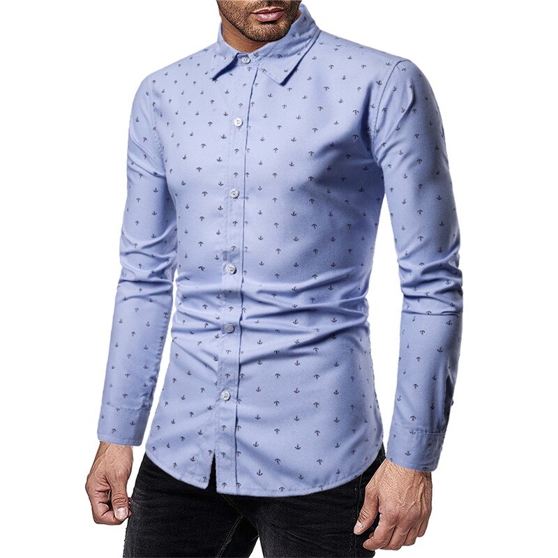 Zuzk 4 farger herre slim fit casual hvit skjorte lange armer oversize skjorter ankertrykk herre skjorte m -4xl