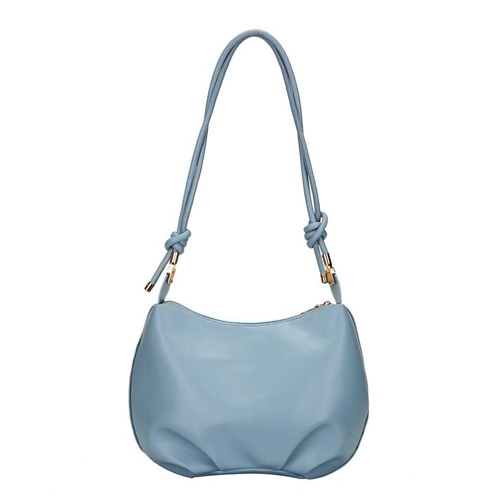 Frauen tasche PU leder Plissee wolke handtasche schulter unterarm tasche kette frauen tasche Crossbody schulter tasche Geldbörse: Blau