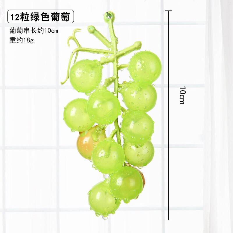 Real Touch Kunstmatige Fruit Druiven Plastic Nep Bladeren Kerst Huis Tuin Bruiloft Decoratie Voedsel Fotografie Props: 12 Heads Green