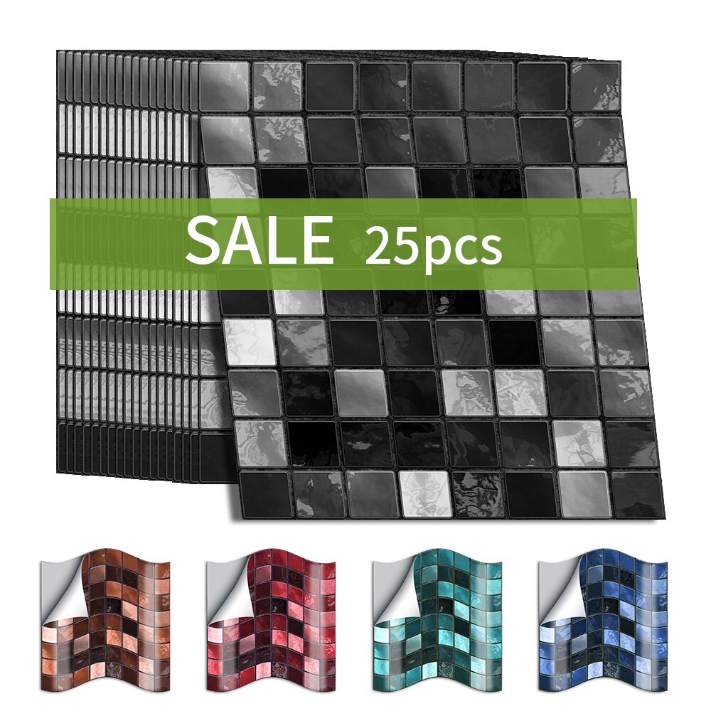 Mosaik kakel väggdekaler retro självhäftande vattentät stänkskydd gör det själv kök badrum hem väggdekaler vinyl 3d