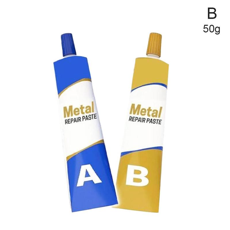 Pegamento de soldadura en frío de Metal, pegamento Ab de 2 componentes, pasta de pegamento térmico para reparación de grietas en frío, Pegamento de soldadura Industrial resistente para E4w8, 50g: B