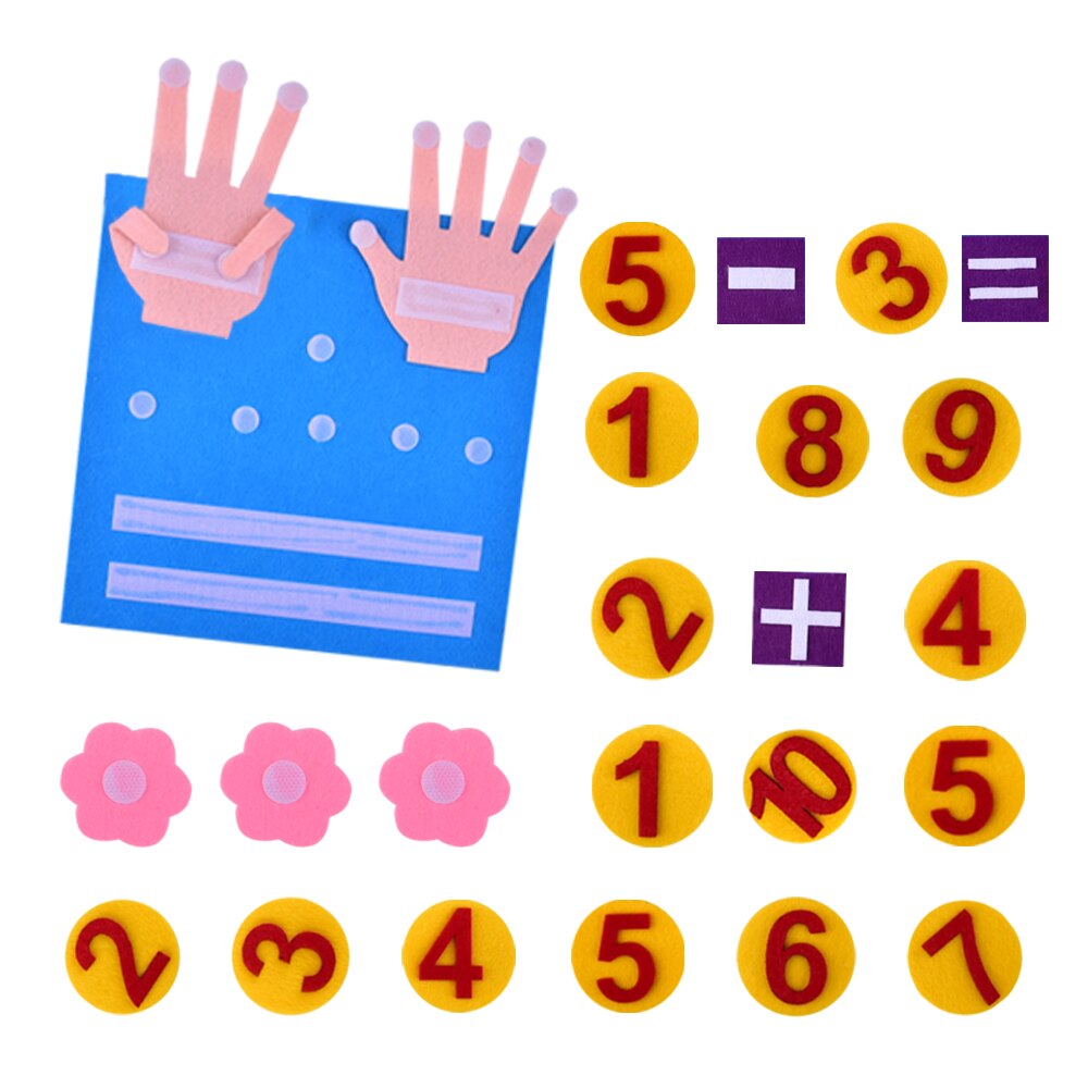 Diy uld børnehave pædagogisk legetøj fingre numre tæller filt legetøj til børn digitale tidlige matematik undervisningsværktøjer