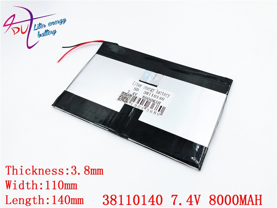 Batería de energía de litros, 38110140, 35110140, 7,4 V, 6,6ah, 8000MAH, 40110140, batería de tableta media ultrafina de gran capacidad