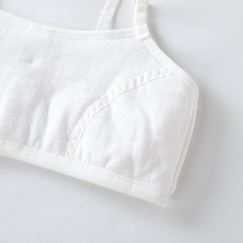[B226] 8-16Y Tieners Effen Kleur Zachte Katoen Draadloze Beha Puberteit Meisjes Ademende Tops Ondergoed
