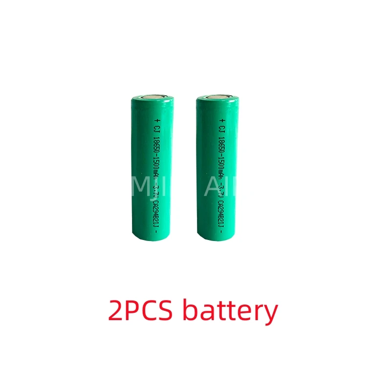 Batería recargable de iones de litio de alta capacidad, 18650, 3,7 V, 1500mAh, para linterna, lámpara de cabeza, walkie-talkie: Verde