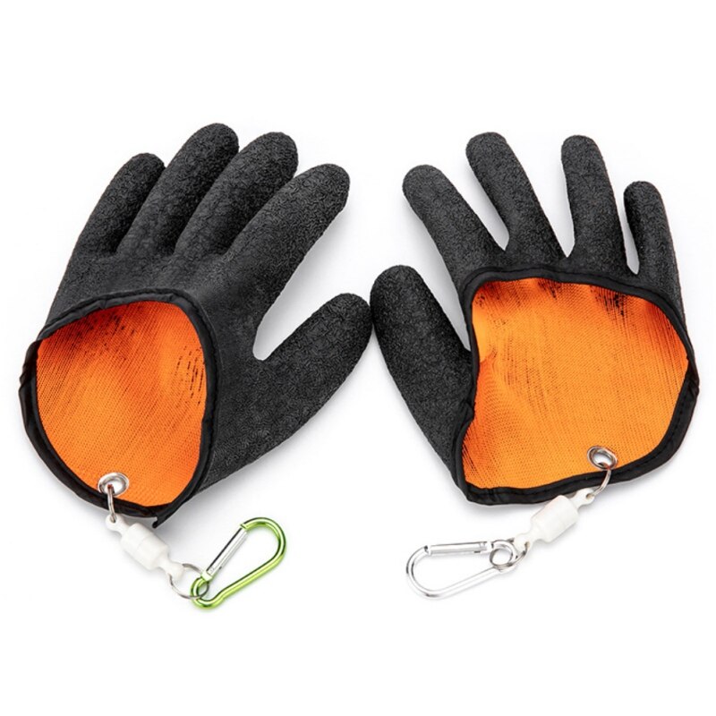 Fisker fange fisk handsker skære og punktere resistente anti-slip latex fiske handsker
