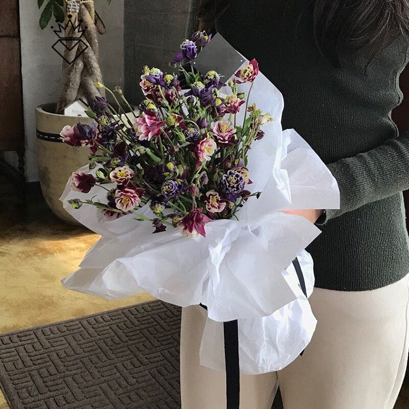 40pcs Tissue Paper 75*52CM Craft Paper Floral Wrapping Scrapbooking Paper Decorative Flower Paper Home Decoration Party