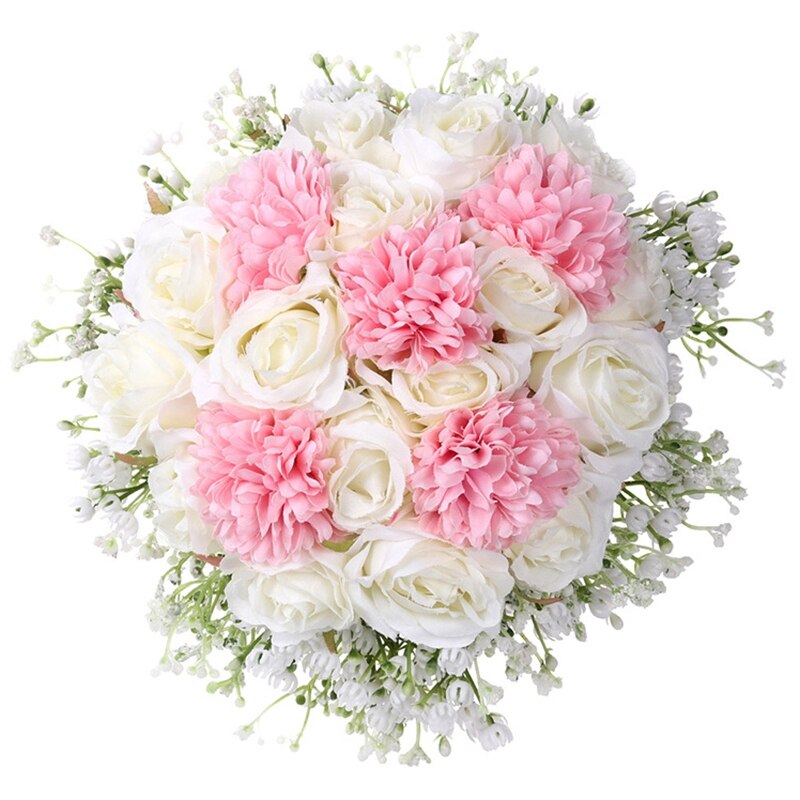 Bruid Bedrijf Bloemen Romantische Bruiloft Kleurrijke Gypsophila Bruid Boeket Roze Wit Bruidsboeketten