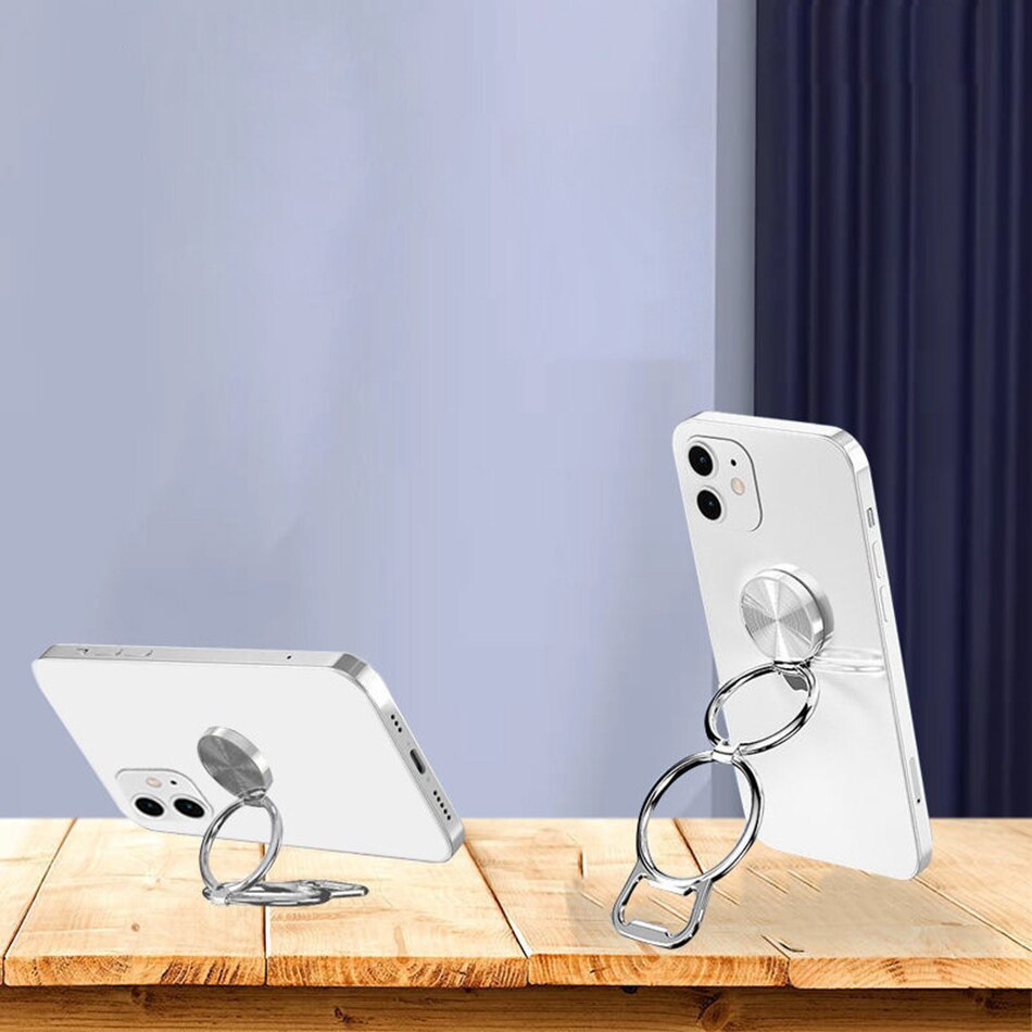 Soporte Universal para teléfono móvil, accesorio de aleación de Zinc, anillo plegable, ultrafino, magnético, para coche, tableta, PC, escritorio: C1