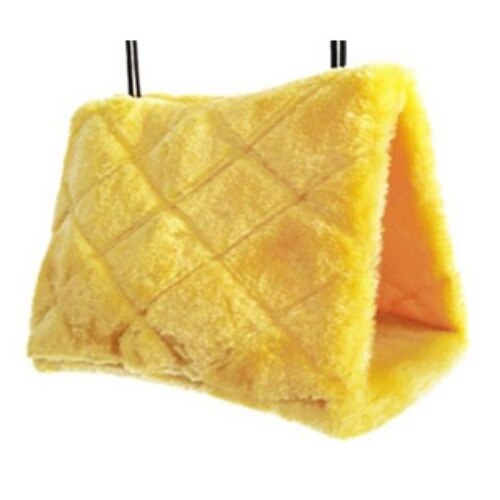 Jednokolorowe pluszowe ptaki wiszące jaskinia miękkie zimowe ciepłe klatka dla papugi hamak dla zwierzęcia domowego szczęśliwy szałjak zabawki ogrodowe materiały dekoracyjne: żółty