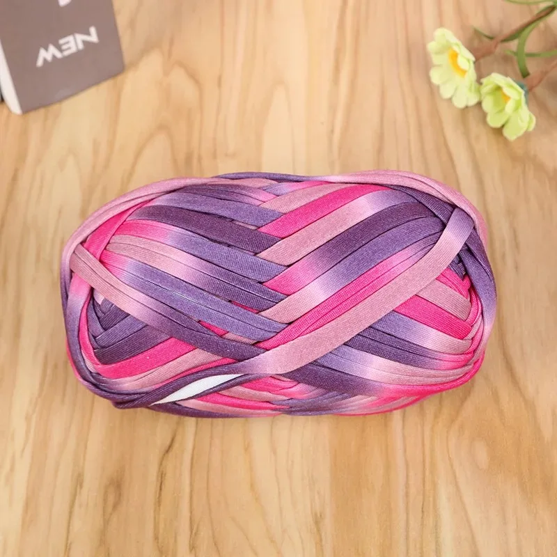 Katoen platte draad DIY T-shirt garen haak snoep kleuren naaien & breien benodigdheden materialen voor tas pantoffels sandalen handgemaakt: Ivoor