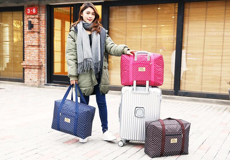 Duża pojemność kobiety mężczyźni torba podróżna do noszenia w dłoni wodoodporna Oxford bolsa plegable torby bagażowe Weekend zipper organizador de zapatos