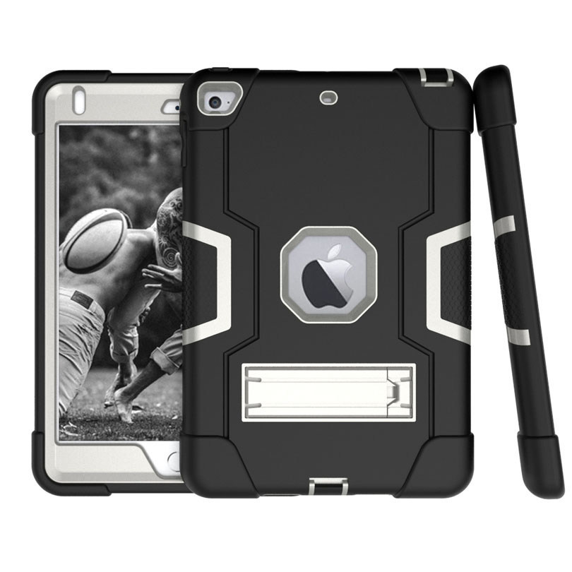 Armor Case Voor Ipad 4 3 2 9.7 Heavy Duty Silicone Tpu + Pc Hard Stand Shock Proof + screen Protector IP71: WHITE