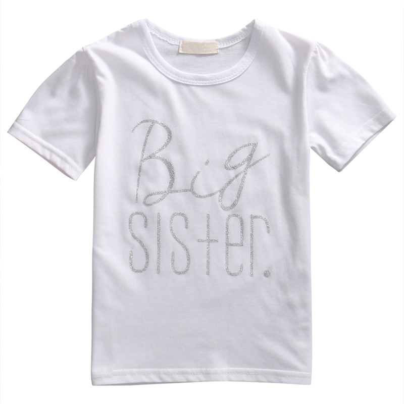 Ropa informal de verano para recién nacidos, ropa para niños, camiseta para Hermanas, body con letras, atuendos a juego para la familia, novedad de: Big Sister 130