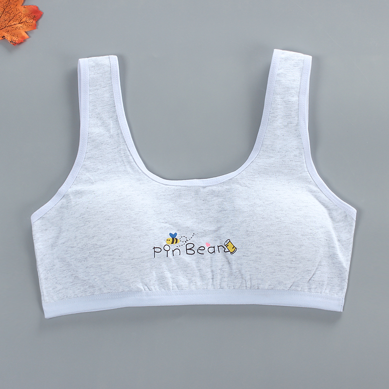 Jenter bh undertøy låve tenåringetone tenåringe ung sport bomull/spandex stor jente bh 12-18y trening trådløs: Hui