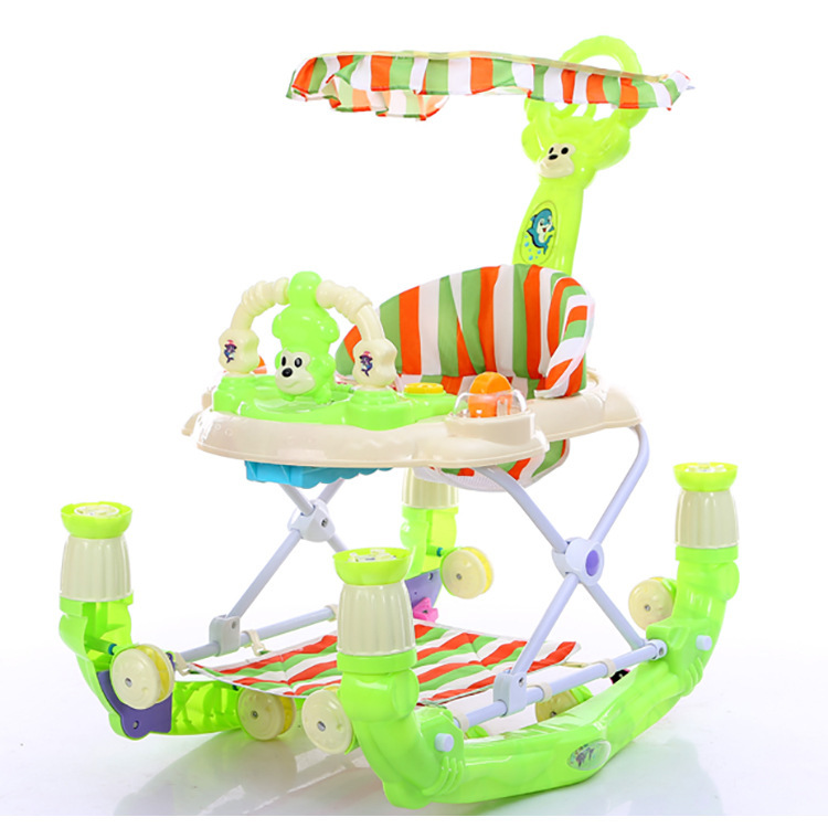 Baby Walkers Help Car Side Children Turn Multi-function Folding Music Rocking Horse with A Undertakes