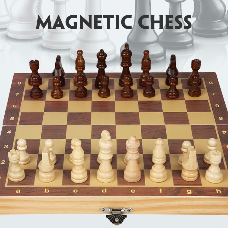 Wooden Educational Toy With Magnet Folding Chess Magnetic Wooden Folding Chess
