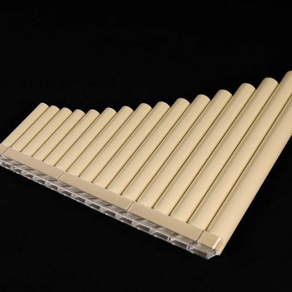 16 Tube résine C ton Pan flûte apprentissage facile pour bois Instruments de musique amateurs débutant jaune ivoire