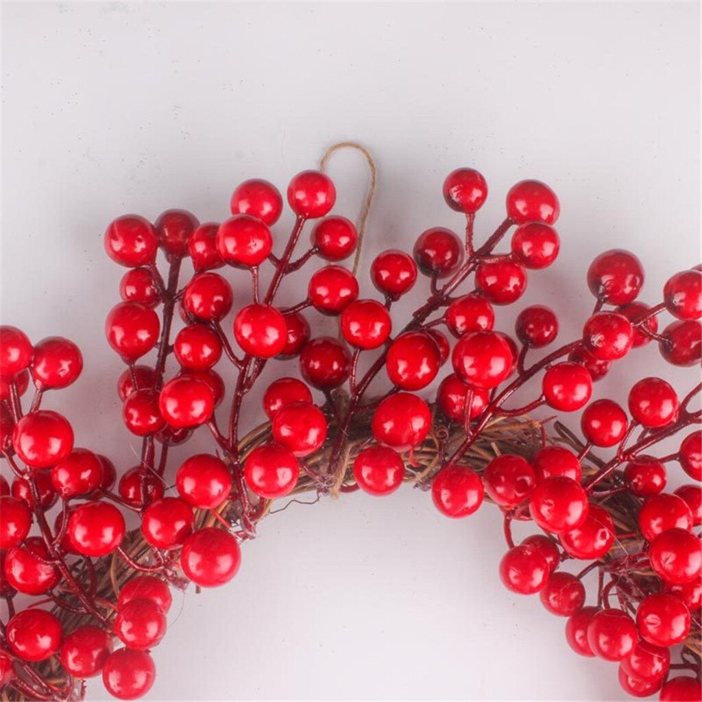 30/35/40cm Red Berries Christmas Door Hanging Decoration Wreath Wreath Hanging Artificial Thanksgiving Fall Wreath Decoration