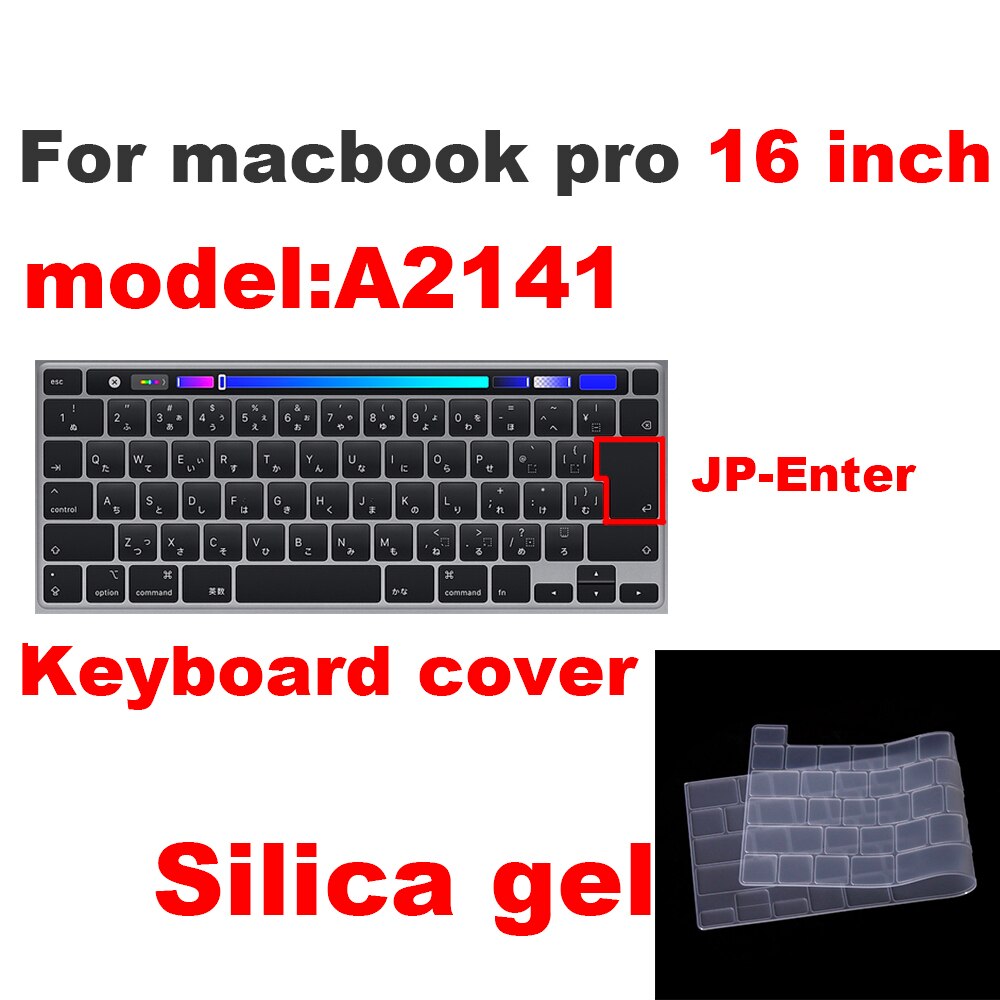 laptop keyboard cover macbook pro 16 inch A2141 Keyboard protective film Transparent keyboard cover For macbook pro 16: 16-Silica gel-JP-KEY