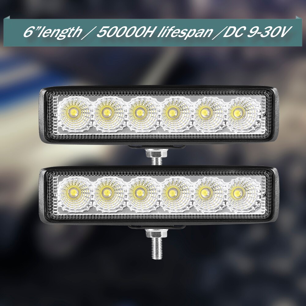 6 tuuman 18w led -valopalkki offroad -työvalo 18w barre led -työvalot palkit auton lisävarusteet kuorma -autoon 4 x 4 suv 12v