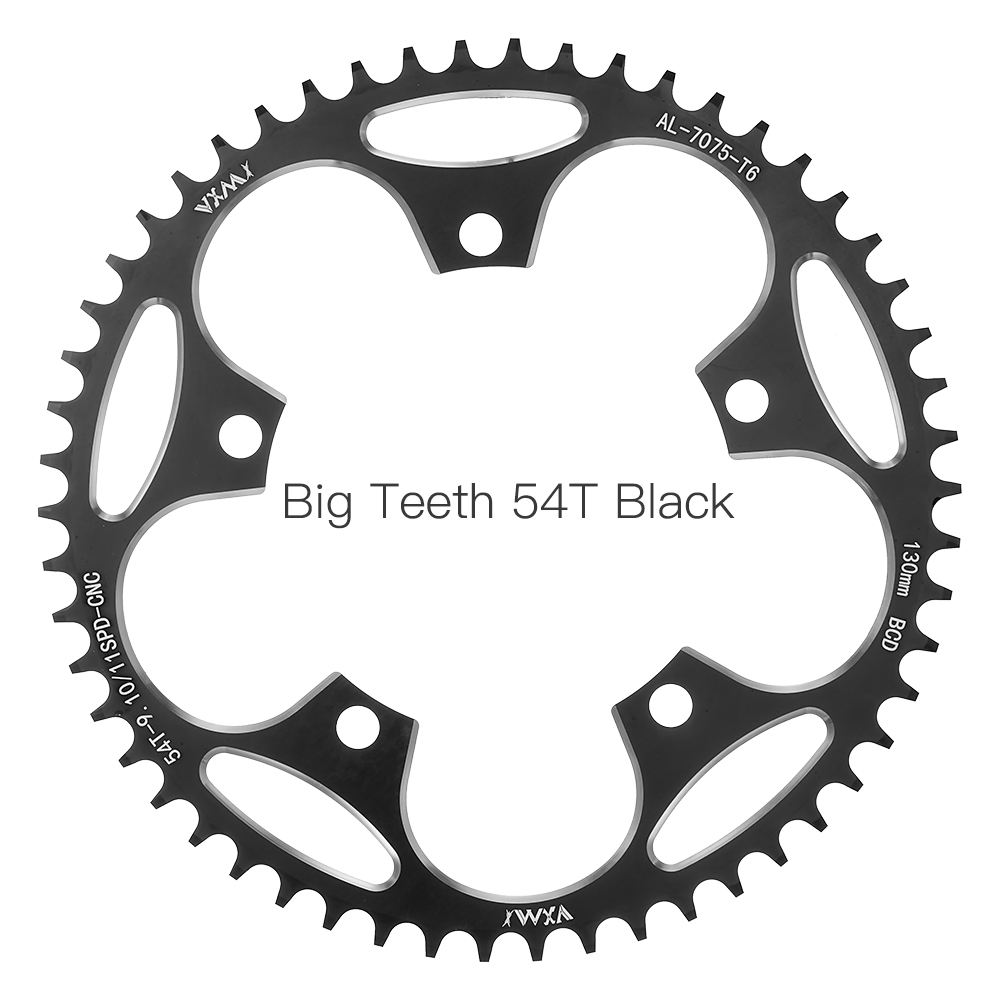 Plato de bicicleta de carretera VXM 130BCD redondo 38T 40T 42T 44T 46 48 50 52 54 56T 58T rueda de cadena ancha estrecha para bicicleta Shimano 5700 6700: Negro