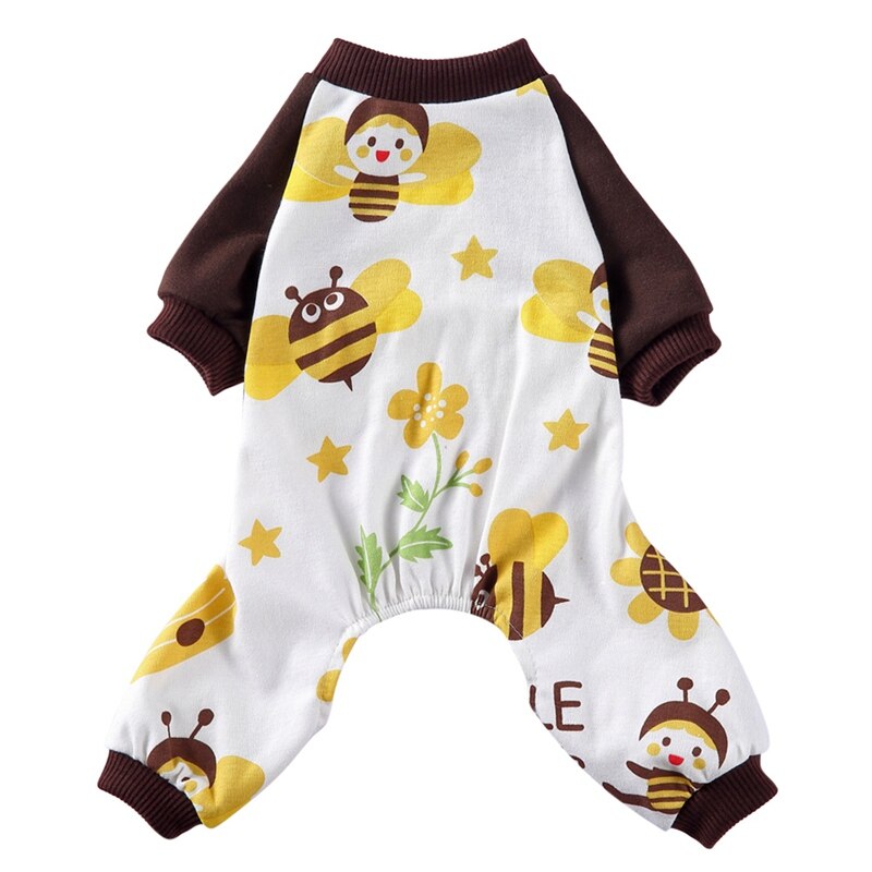 Novo adorável arco-íris imprimir roupas para cães pijamas roupas quentes chihuahua pet filhote de cachorro roupas macacão para cachorro de estimação cachorro: A / PP