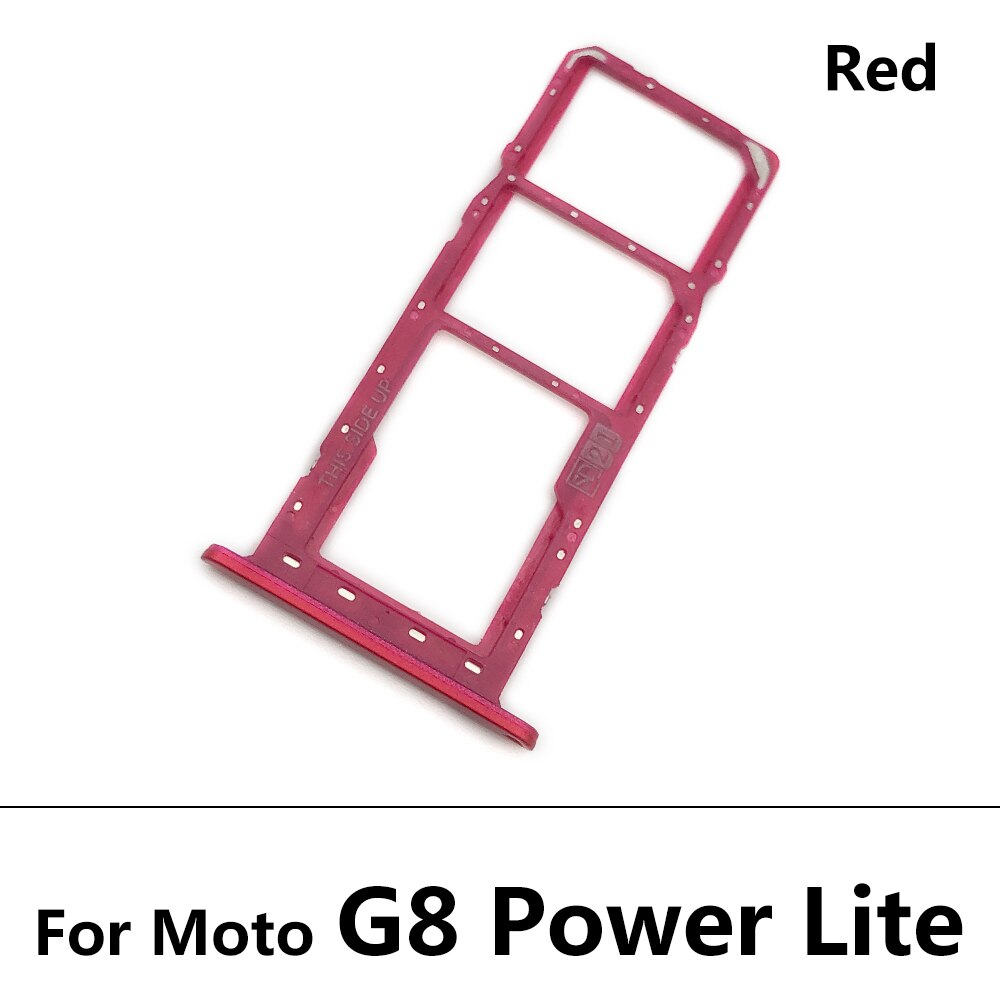 Micro Nano SIM Card Holder Tray Chip Slot Holder Adapter Socket + Pin For Moto G100 G60S G8 Plus Play Power Lite G Fast G Power: G8 Power Lite Red