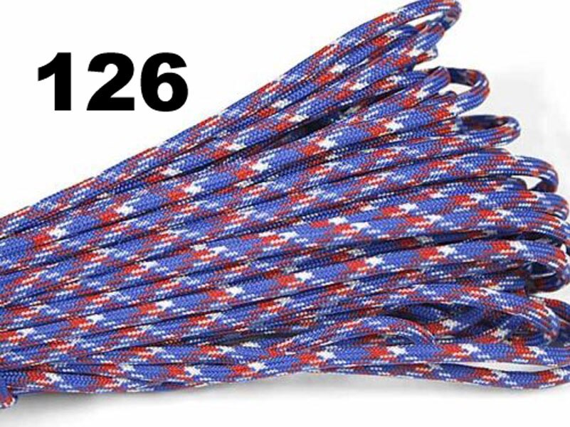 25/50/100/FT Paracord 550 8/16/32/m Parachute Cord Lanyard Rope Mil Spec Type III 7 Strand Climbing Camping Survival Equipment: 126 / 25FT