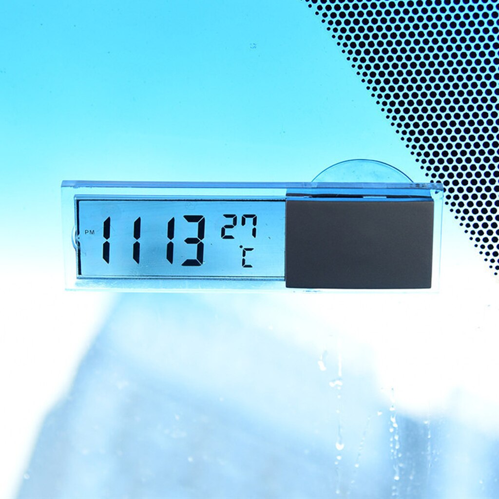 Auto Voertuig Lcd-scherm Elektronische Klok Horloge Thermometer Met Zuignap