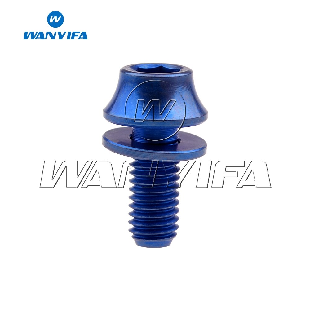M5x12mm Wanyifa Titanium Ti Bolt with Washers for Bicycle Water Bottle Cage Hex Bolts: M5x12mm Blue