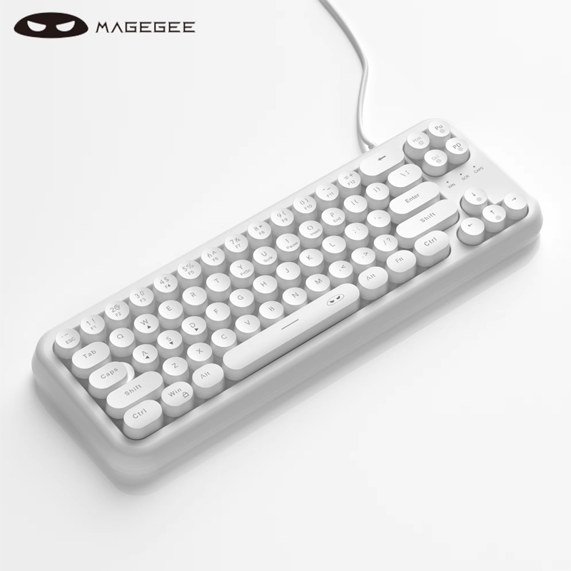 MageGee Mini teclado para juegos 60%, teclado ultracompacto retroiluminado RGB de 61 teclas, oficina de sensación mecánica impermeable ergonómica TS91: Azul marino