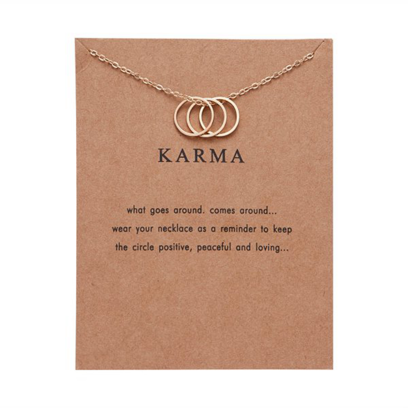 Mode Vlinder Parel Hanger Ketting Voor Vrouwen Goud Kleur Chain Lucky Olifant Dragonfly Charm Choker Sieraden Meisje: Karma necklace