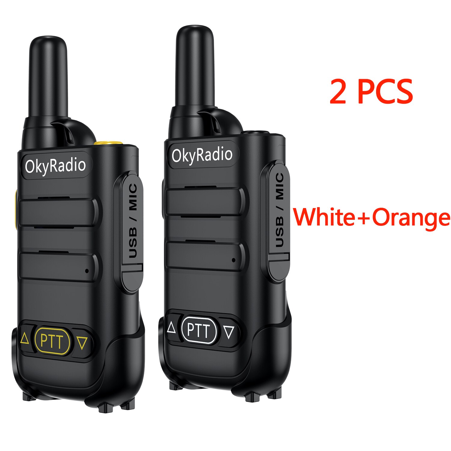 2022 5W Power 470Mhz Werk Walkie-Talkie 6Km Call 4800Mah Batterij Draagbare Waterdichte Walkie-talkie Sterke Anti: WhiteOrange-2pcs
