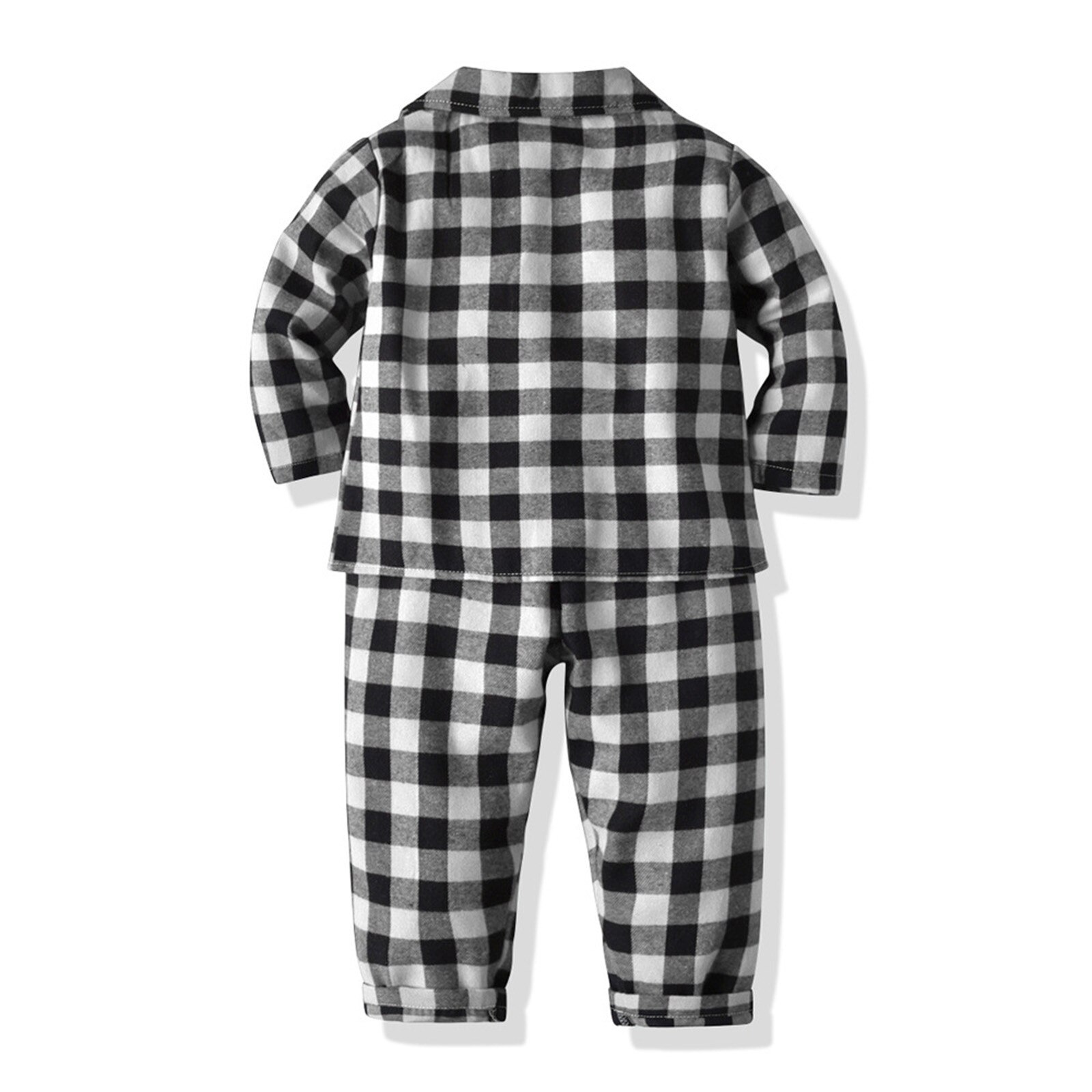 #50 Toddler Kids Baby Boys Girls Plaids Print Pajamas Winter Coats Pants Outfits Set Kids Costume Baby Suit Детские Костюмы