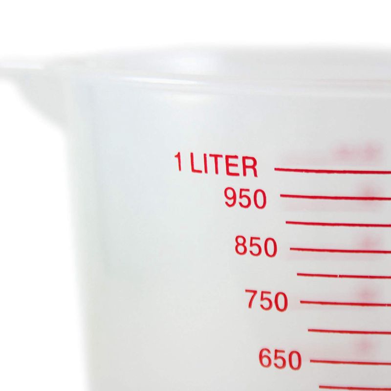 3pc plast målekande sæt store 4 kop , 2 kop og 1 kop kapacitet bpa fri målebæger med vinklet greb essentiel kitche