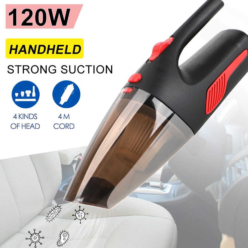 Nettoyeur Portable sans fil pour voiture et maison, Super aspiration, humide/sec, double usage, 120W, 12V, 5000PA