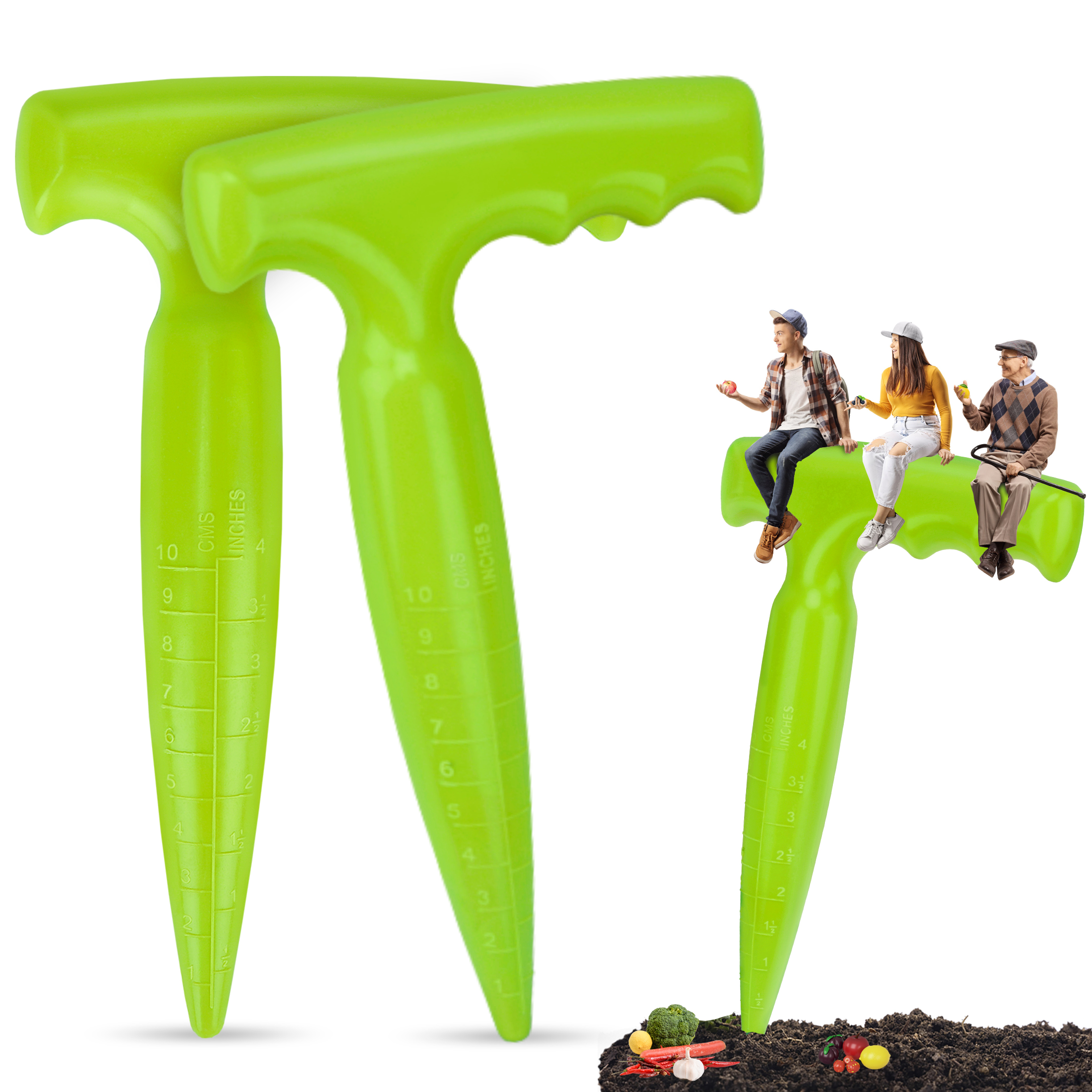 Kit de poinçonnage de trous verts, Machine réglable, transplantateur de semis, perforateur, semoir, coupe-plantes charnues, fournitures de jardin, 2 pièces/ensemble