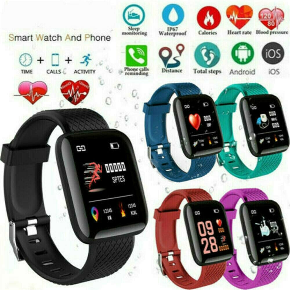 116 PLUS Smart Bracelet Heart Rate Blood Pressure Waterproof Smart Watch Kit