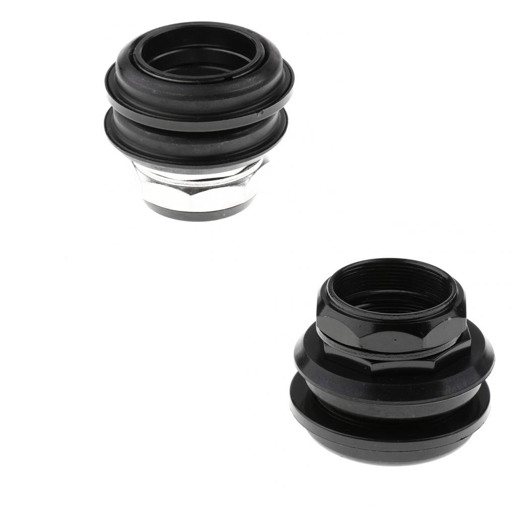 Bike Bicycle 1 1/8'' External Threaded Conversion Bearing Headset with Cartridge Bearings 44mm Black Silver
