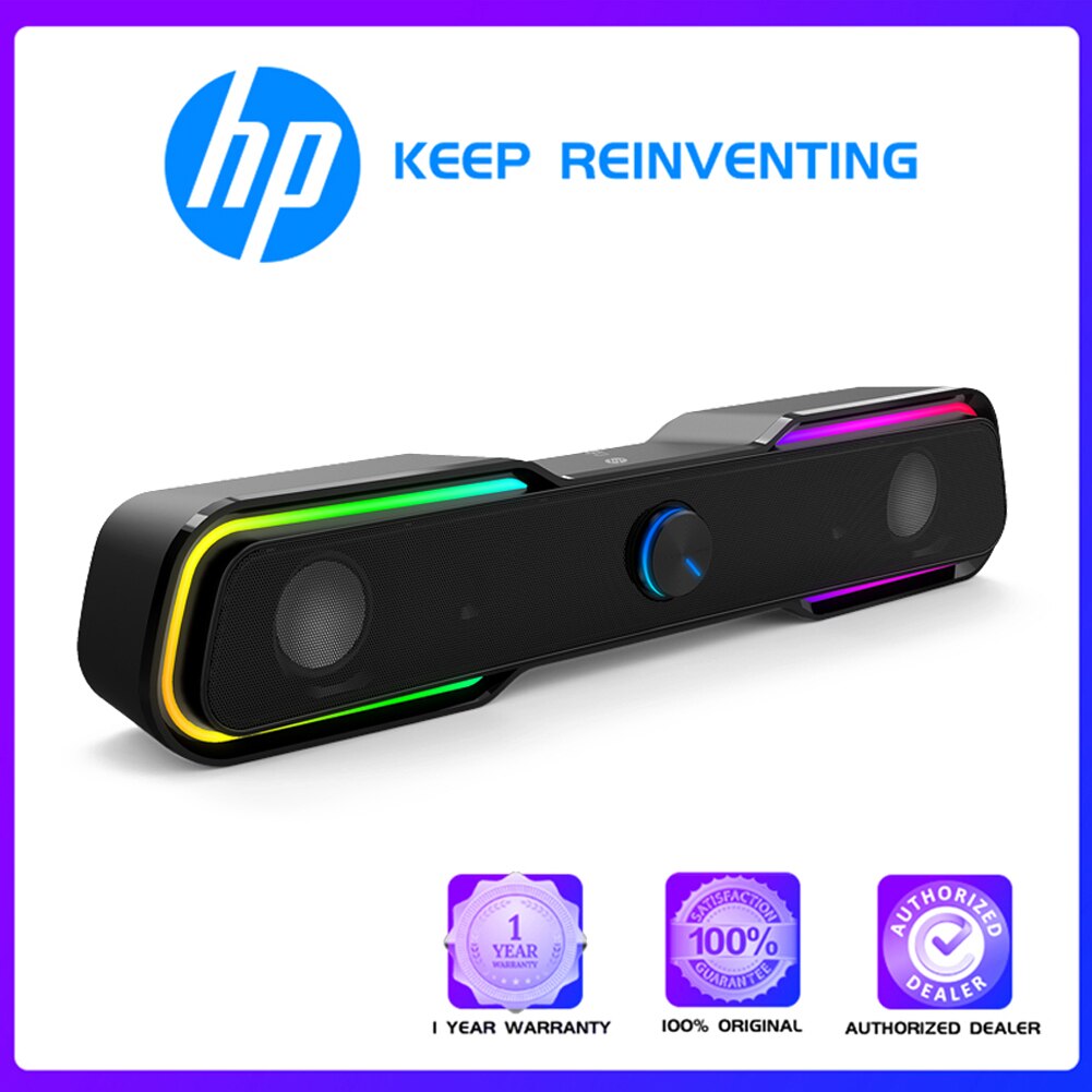 HP DHE6002 3D Surround Soundbar Speaker USB Wired Computer Speakers Stereo Subwoofer Sound bar for Laptop PC TV: Default Title