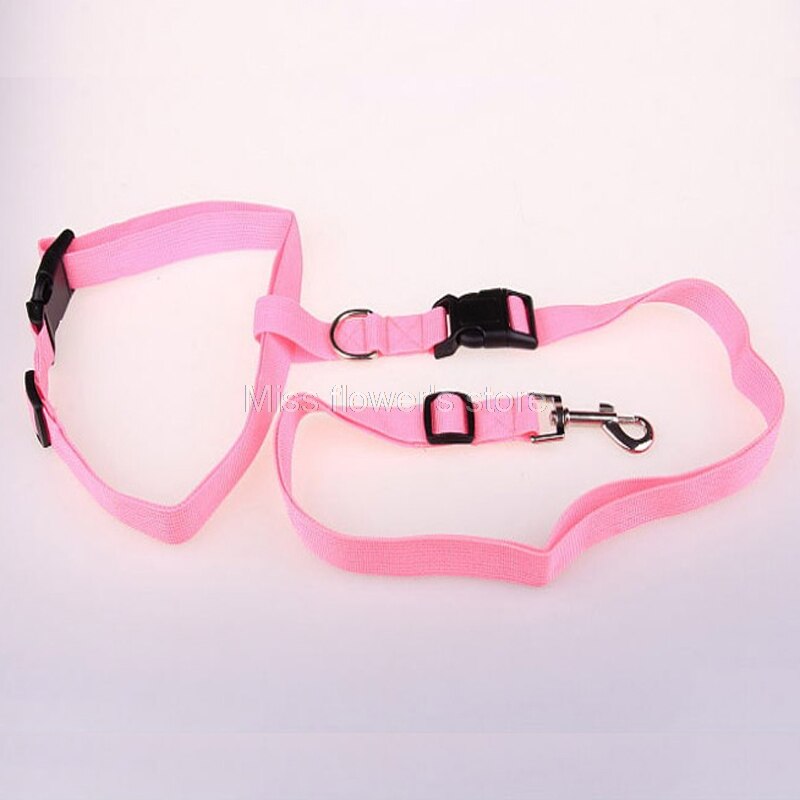 1 PCS Pet Hond Running Walking Jogging Verstelbare Handsfree Leash Taille Riem: Pink