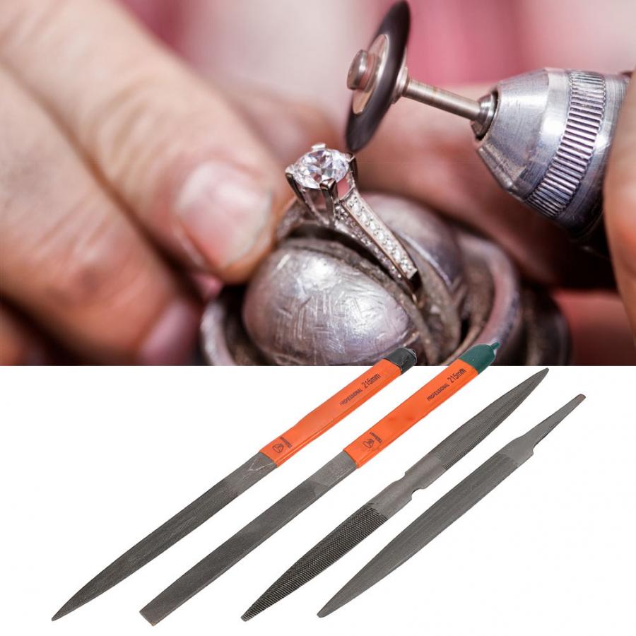 4pcs Bestanden Set Goud Zilver Sieraden Maken Verwerking Slijpen Tool Accessoire Set voor Juwelier Hersteller Repareren Maken Tool