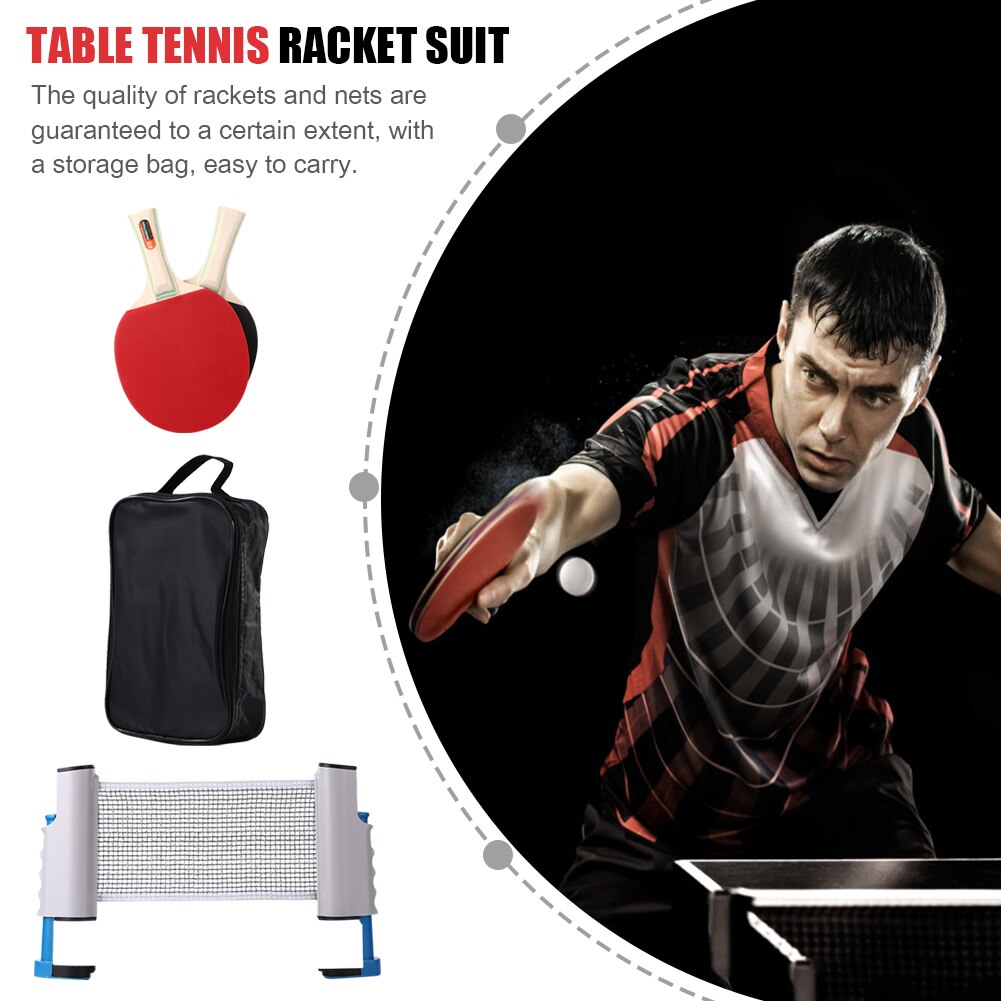 Table Tennis Trainer Set Ping Pong Training Equipment w/ Racket Net for Indoor Exercise Sport Ornaments