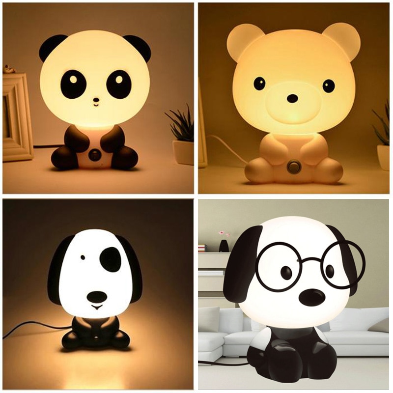 Panda/Konijn/Hond/Beer Baby Night Light Kids Cartoon Dier 3D Lamp Kinderen Slaapkamer Speelgoed sfeerverlichting Decoratie