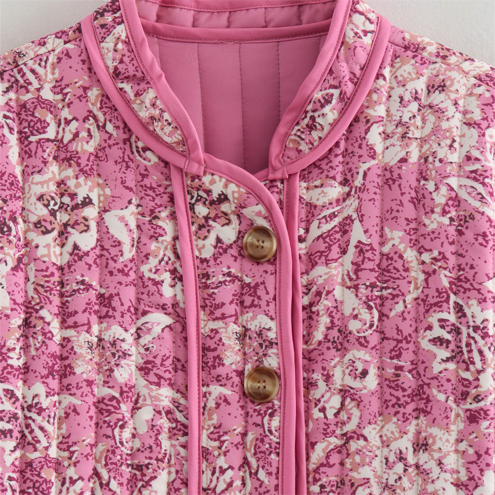 Neue modische und vielseitige langärmelige, lockere und schlankmachende bedruckte Baumwolljacke für Damen Ich bin europäischen und amerikanischen Stil 2024.