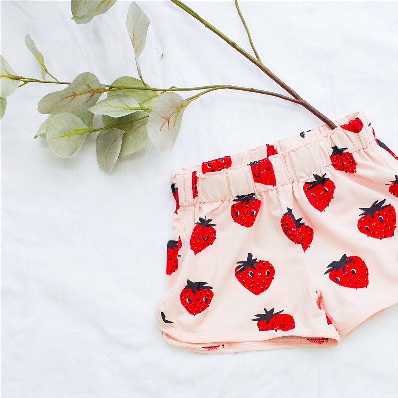 Enkelibb kukukid dejlige børn sommer shorts drenge piger jordbær print shorts mærke børn bund toddler piger shorts: 3t