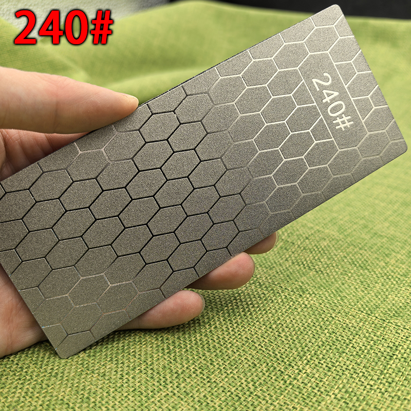 Piedra de afilar de diamante en forma de panal para cocina, esmeril de un solo lado, tipo panal, herramientas de afilado de tijera Manual para el hogar, 1 ud.: Caqui oscuro